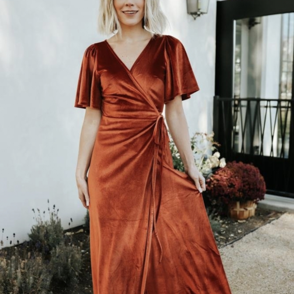 Baltic Born Meghan Velvet Wrap Maxi Dress M